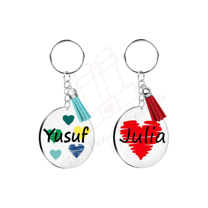 Your Name in my Heart Keychain